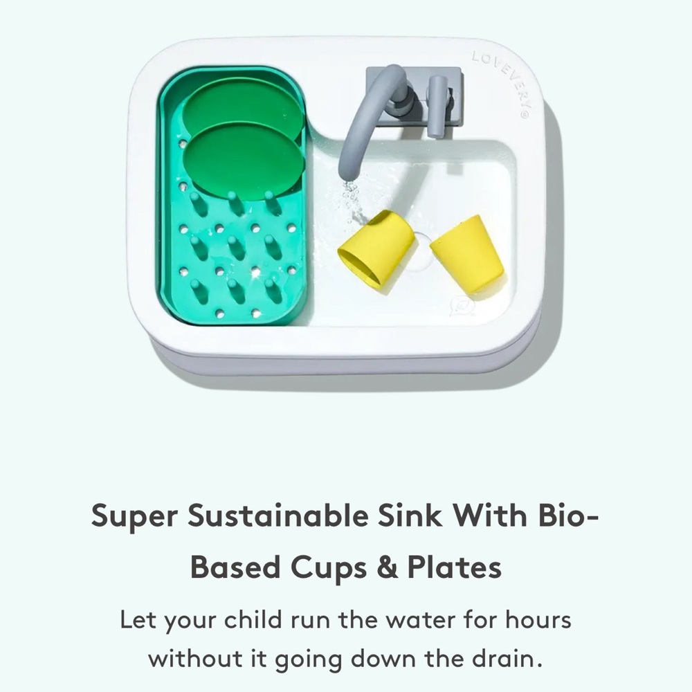 Kids Sustainable Sink Set - Green and Yellow